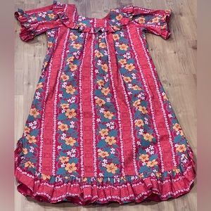 Ruffled Vintage Hawaiian Muumuu Mumu Dress - XL may fit like L